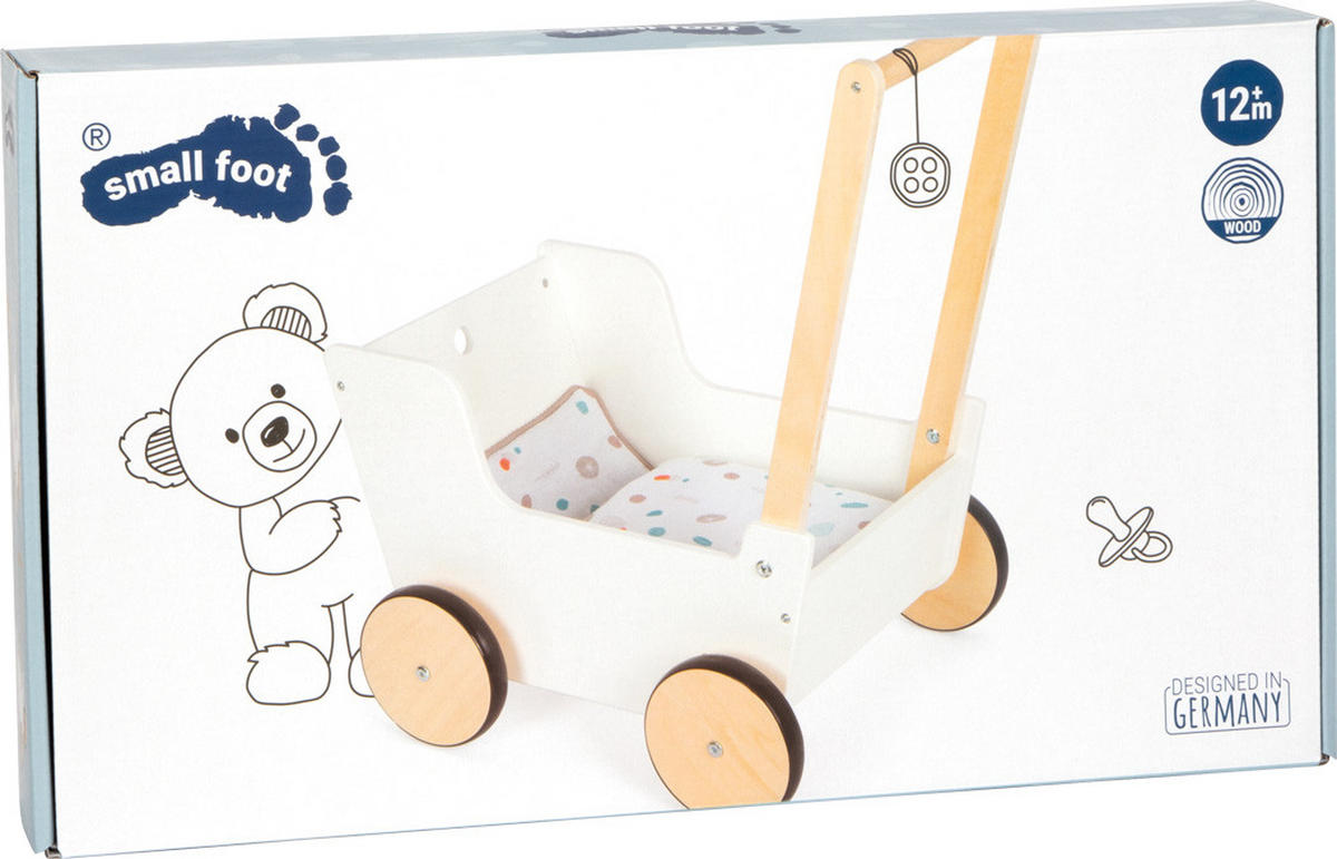 PUPPENWAGEN  - Weiß, Basics, Holz/Textil (46/54/33cm) - small foot