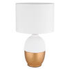 BORDSLAMPA 25/43 cm   - vit/guldfärgad, Klassisk, textil/keramik (25/43cm) - Globo
