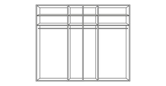 SCHWEBETÜRENSCHRANK 315/235/68 cm 4-türig Graphitfarben, Schwarz - Chromfarben/Graphitfarben, KONVENTIONELL, Glas/Holzwerkstoff (315/235/68cm) - Novel