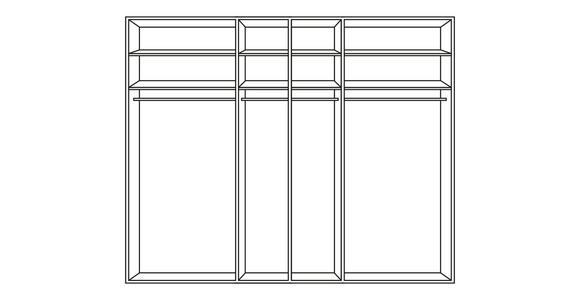 SCHWEBETÜRENSCHRANK 315/235/68 cm 4-türig  - Chromfarben/Graphitfarben, KONVENTIONELL, Glas/Holzwerkstoff (315/235/68cm) - Novel