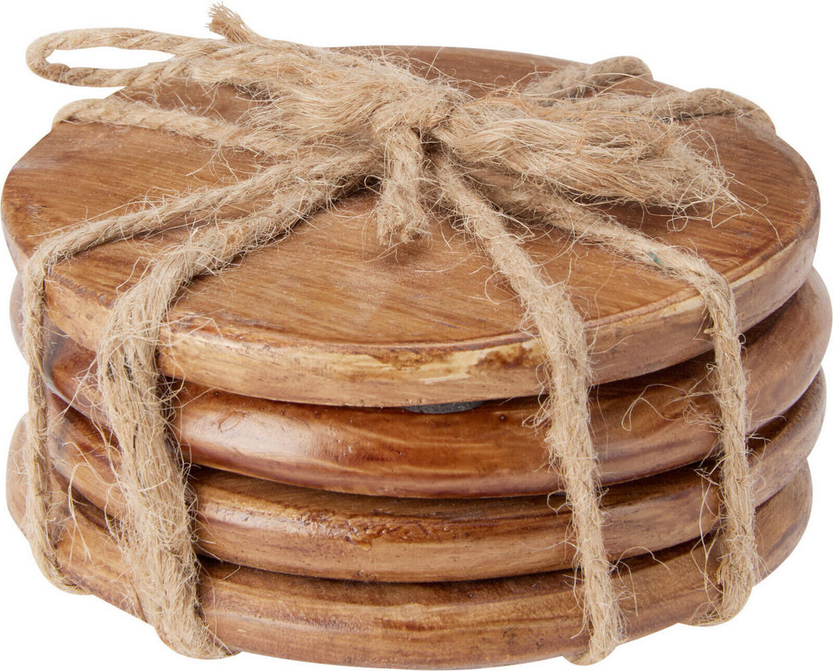 SADA PODLOŽIEK - viacfarebná, Basics, drevo (10/10/1cm)