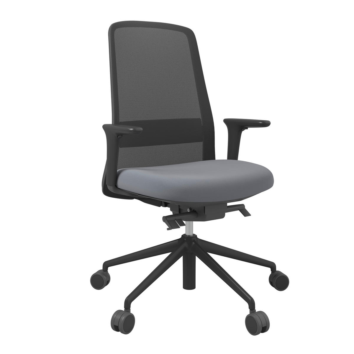 DREHSTUHL Blau, Grau, Schwarz  - Blau/Schwarz, MODERN, Kunststoff/Textil (70/103-115/70cm)