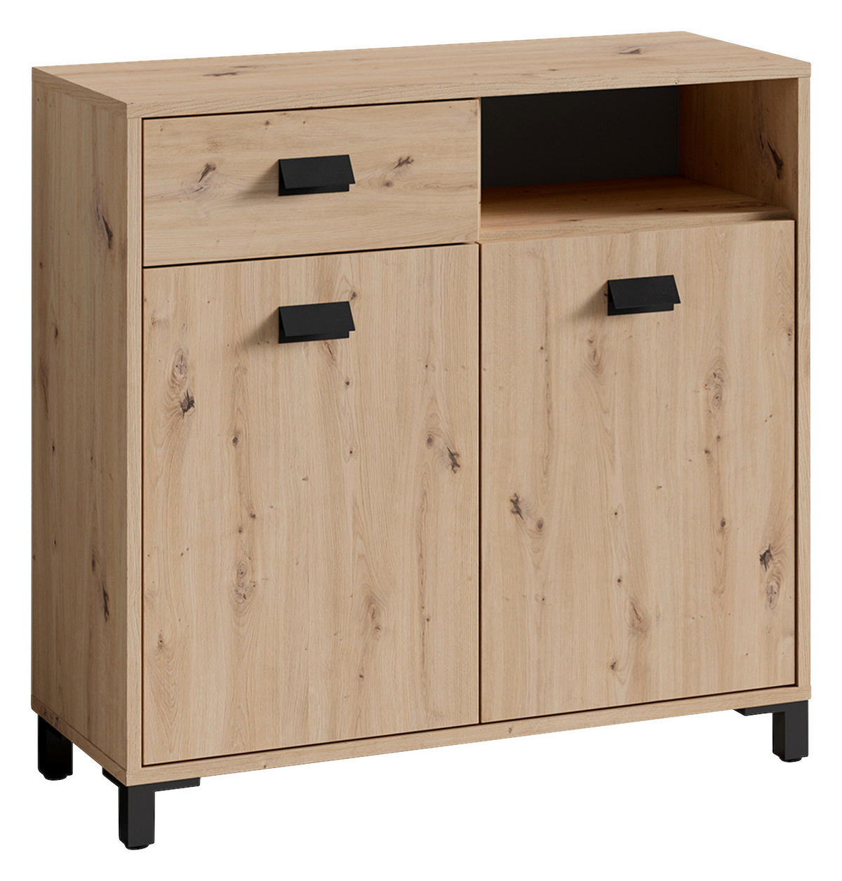 BADEZIMMER 4-teilig  in 194,5 cm  - Schwarz/Eiche Artisan, MODERN, Holzwerkstoff/Kunststoff (194,5cm) - MID.YOU