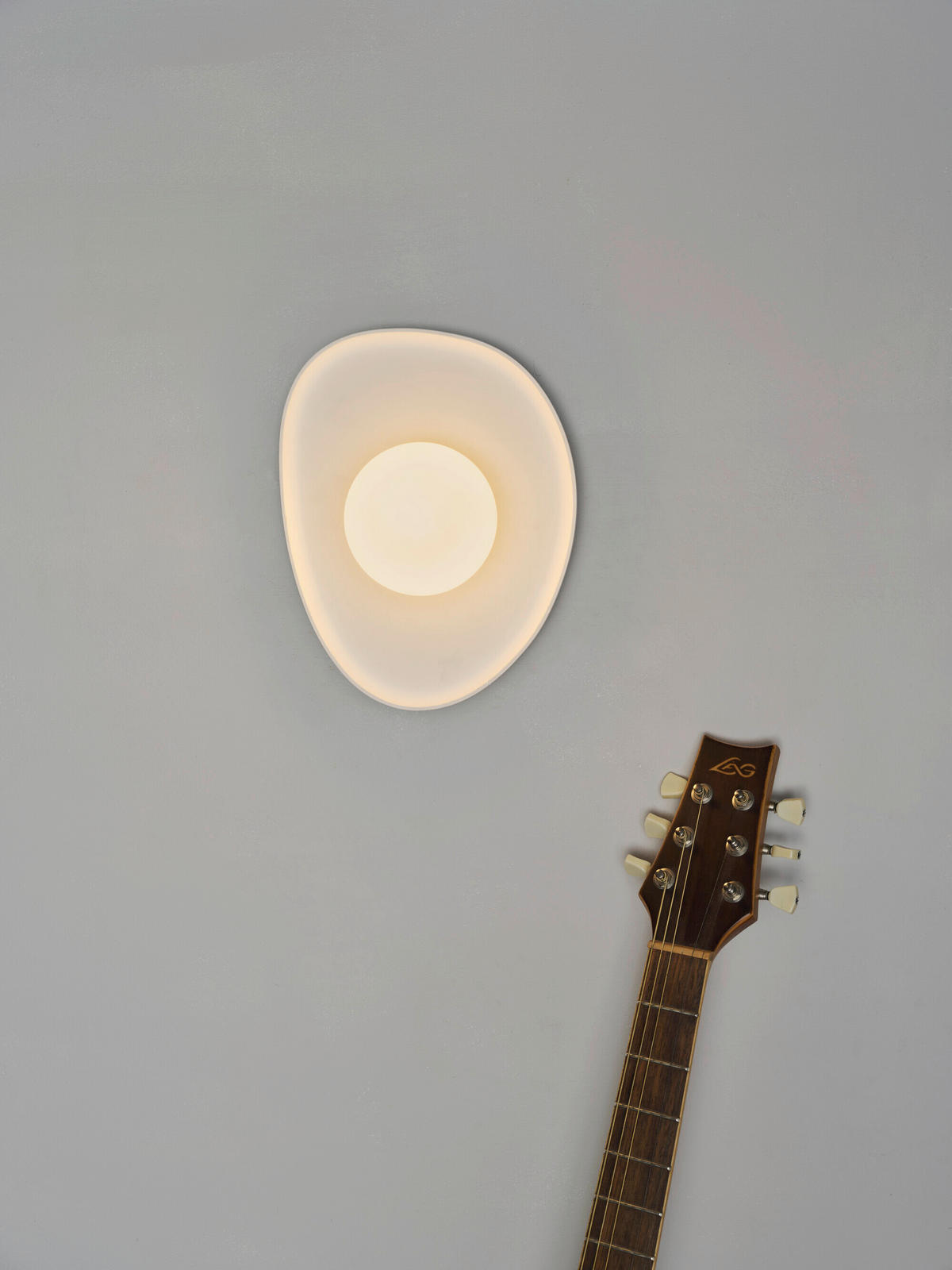 WANDLEUCHTE 20/13.5/26 cm   - Weiß, Basics, Glas/Stein (20/13.5/26cm) - Osram