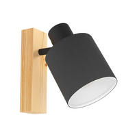 WANDLEUCHTE - Weiss/Schwarz, Natur, Holz/Textil (17/10/20,5cm) - Eglo