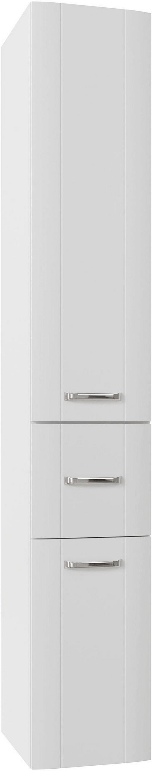 HOCHSCHRANK 30/182/38 cm  - Chromfarben/Weiß Hochglanz, MODERN, Glas/Holzwerkstoff (30/182/38cm) - Sadena