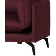 ECKSOFA Bordeaux Samt  - Bordeaux/Schwarz, Design, Textil/Metall (200/241cm) - Carryhome