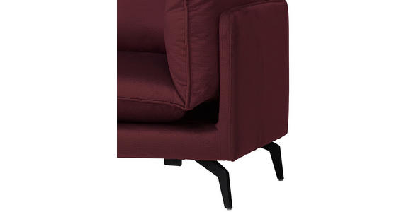 ECKSOFA Bordeaux Samt  - Bordeaux/Schwarz, Design, Textil/Metall (200/241cm) - Carryhome