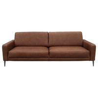 3,5 SJED koža  tamno smeđa    - tamno smeđa/crni krom, Design, koža/metal (207/85/92cm) - Livetastic