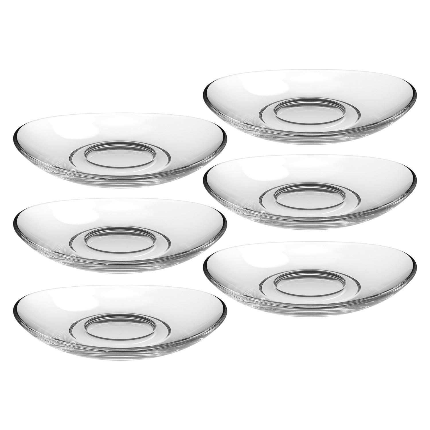 UNTERTASSENSET Napoli    - Klar, KONVENTIONELL, Glas (11cm) - Leonardo