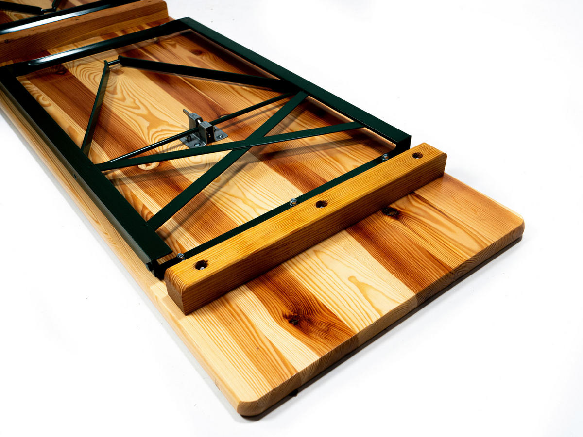 GARTEN-BARTISCH Holz, Metall rechteckig  - Fichtefarben/Grün, Basics, Holz/Metall (220/78/50cm)