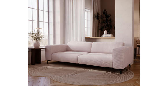 3-SITZER-SOFA  in Cord Creme  - Creme/Schwarz, KONVENTIONELL, Textil/Metall (237/75/104cm) - Carryhome