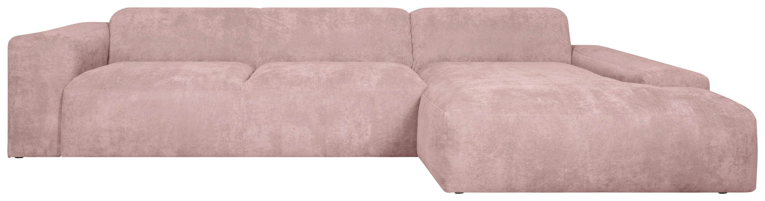 ECKSOFA HANNAH Rosa Cord  - Schwarz/Rosa, Design, Kunststoff/Textil (343/170cm) - MID.YOU