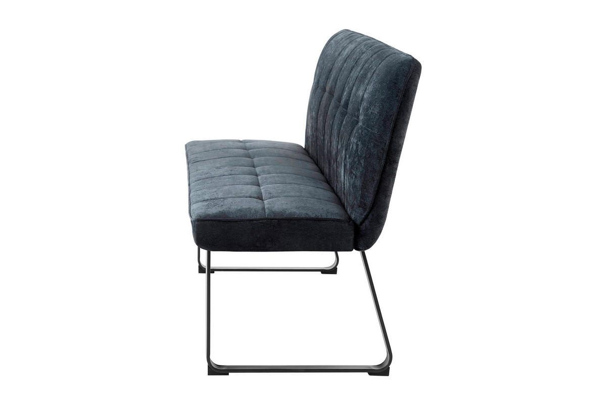 SITZBANK in Metall, Textil Dunkelgrau  - Dunkelgrau/Schwarz, MODERN, Textil/Metall (160/92/58cm) - MID.YOU