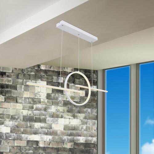 LED-HÄNGELEUCHTE 124/10,5/150 cm    - Weiss, Design, Kunststoff/Metall (124/10,5/150cm) - Globo