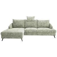 ECKSOFA in Webstoff Hellgrün  - Schwarz/Hellgrün, Konventionell, Textil/Metall (183/293cm) - Carryhome
