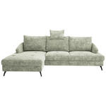 ECKSOFA in Webstoff Hellgrün  - Schwarz/Hellgrün, KONVENTIONELL, Textil/Metall (183/293cm) - Carryhome