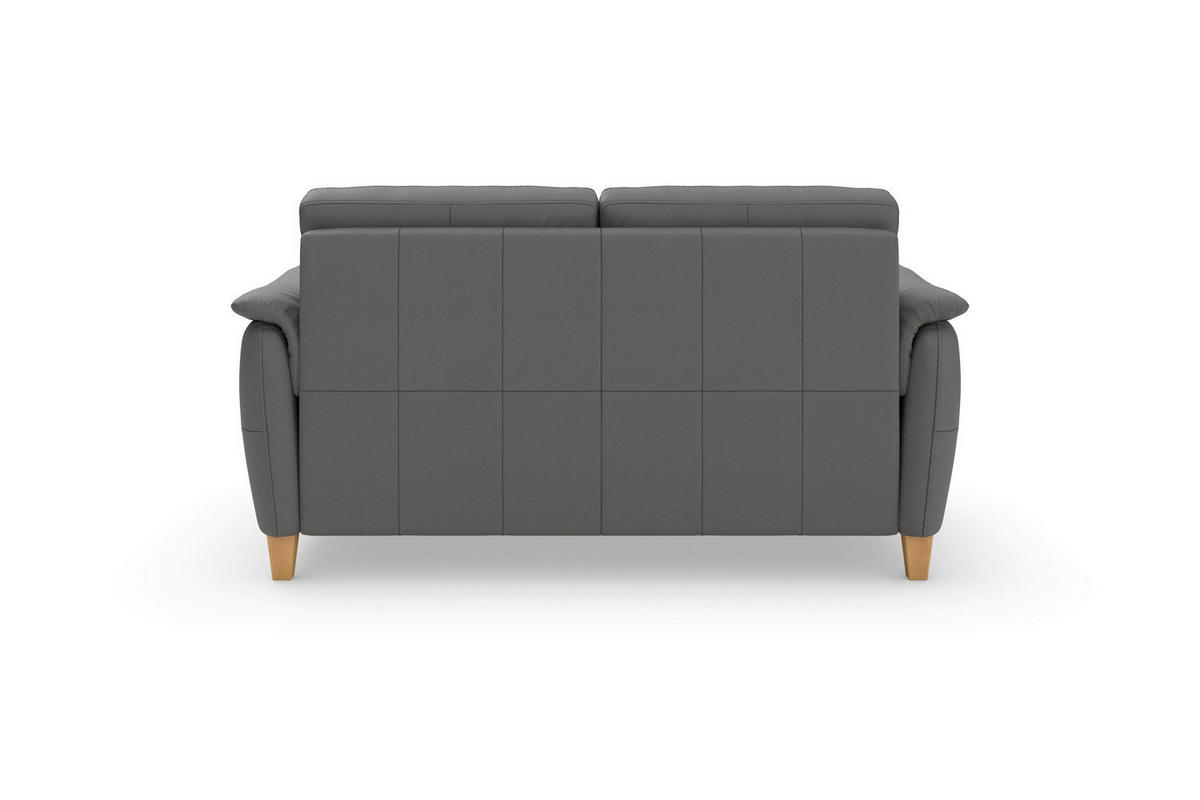 3-SITZER-SOFA PALMERA E Echtleder Mokka  - Eichefarben/Mokka, Basics, Leder/Holz (179/89/89cm) - Sit & More