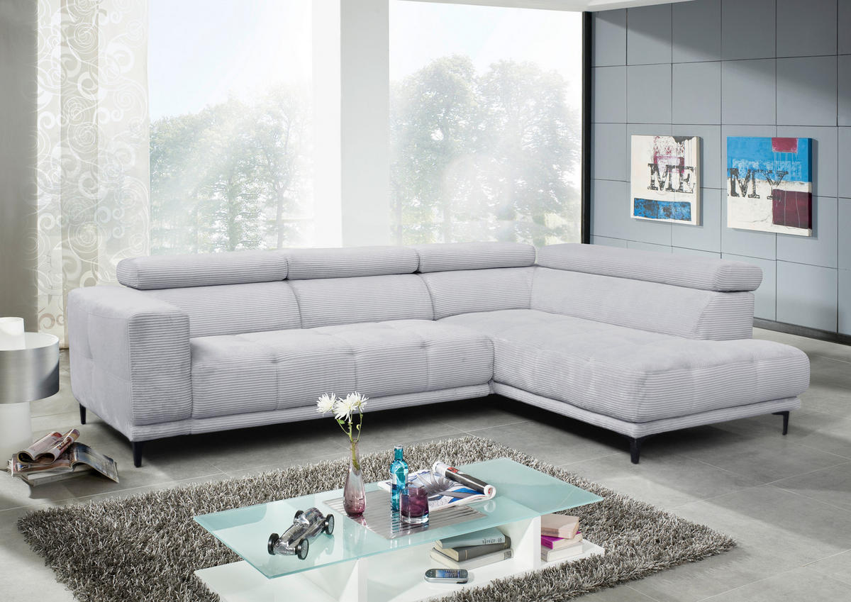 ÜLŐGARNITÚRA textil szürke  - fekete/szürke, Basics, textil (304/210cm) - Xora