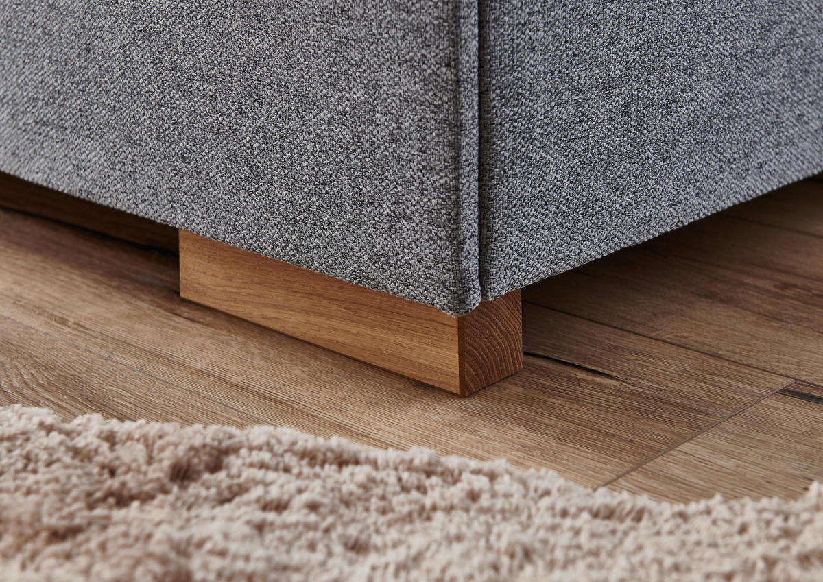 BOXSPRINGBETT 180/200 cm  in Grau  - Eichefarben/Grau, KONVENTIONELL, Holz/Textil (180/200cm) - Boxxx