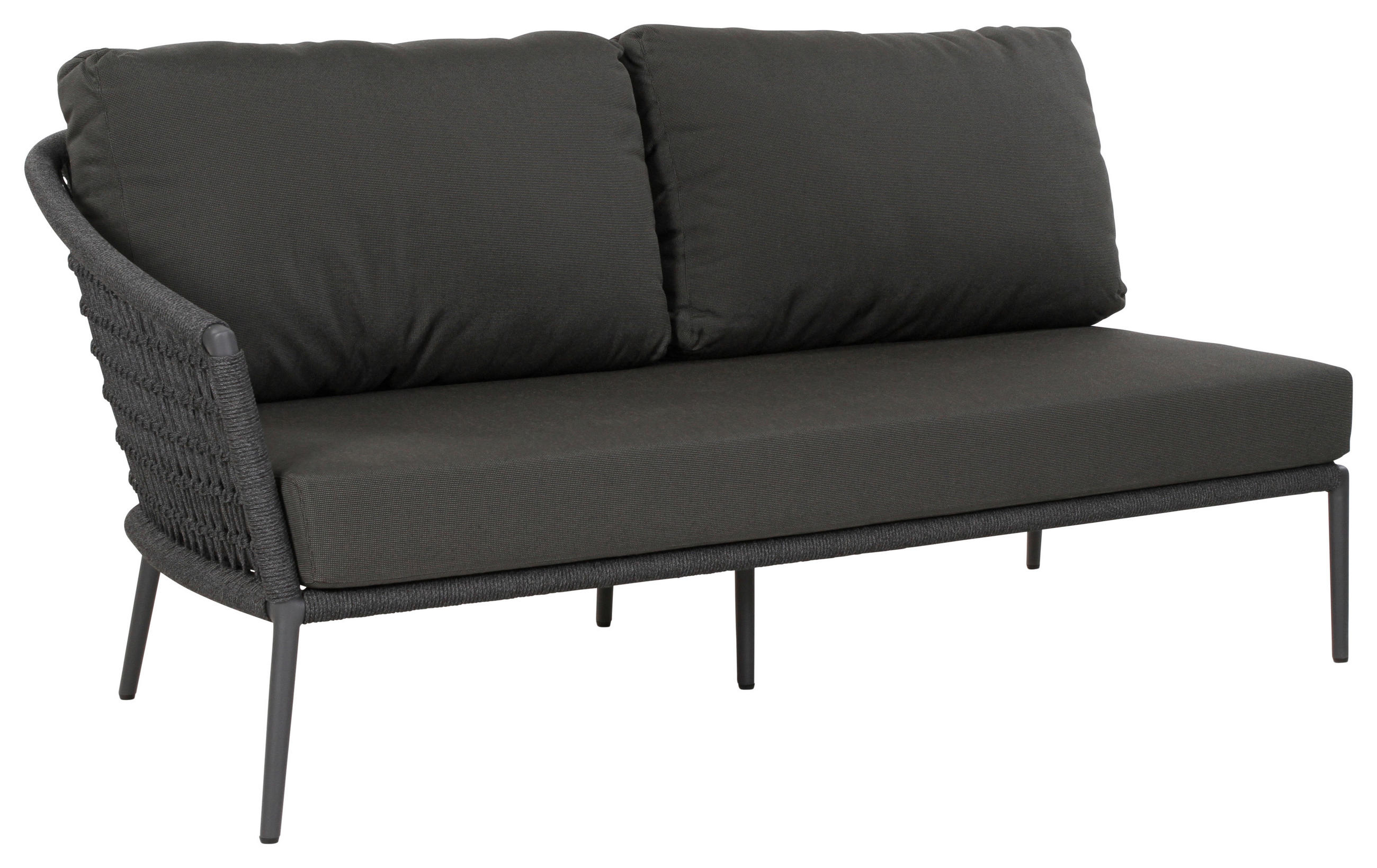 GARTENBANK 164/75/85 cm  Aluminium  - Anthrazit/Grau, Basics, Textil/Stein (164/75/85cm) - Musterring