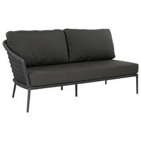 GARTENBANK 164/75/85 cm  Aluminium  - Anthrazit/Grau, Basics, Textil/Stein (164/75/85cm) - Musterring