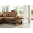 ECKSOFA in Mikrofaser Sandfarben  - Sandfarben/Wildeiche, Natur, Holz/Textil (286/236cm) - Voleo