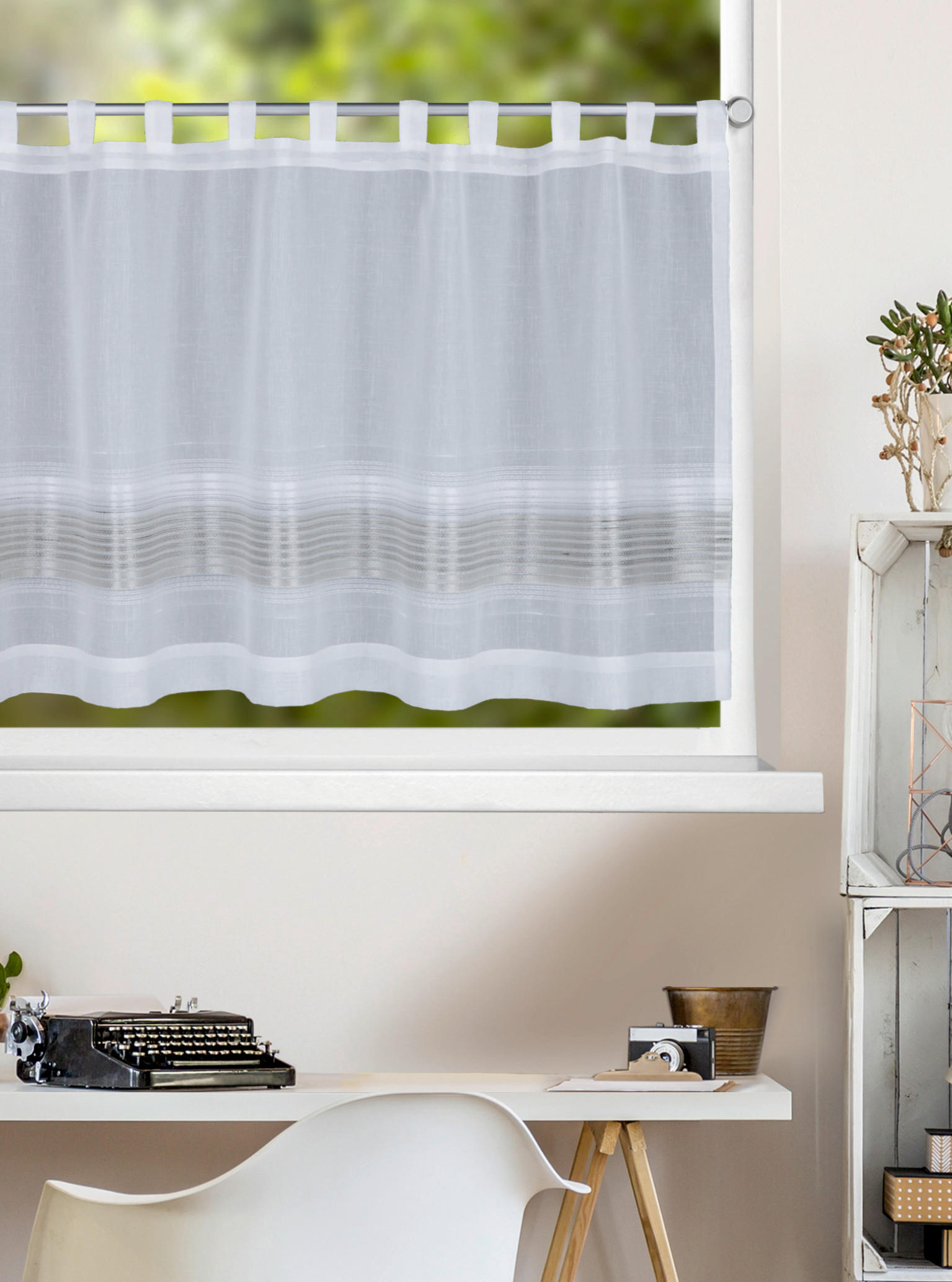 KURZGARDINE  140/60 cm  - Taupe, Basics, Textil (140/60cm)