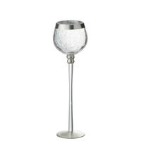 TEELICHTHALTER - Transparent/Silberfarben, Basics, Glas (9,5/9,5/30cm) - Ambia Home