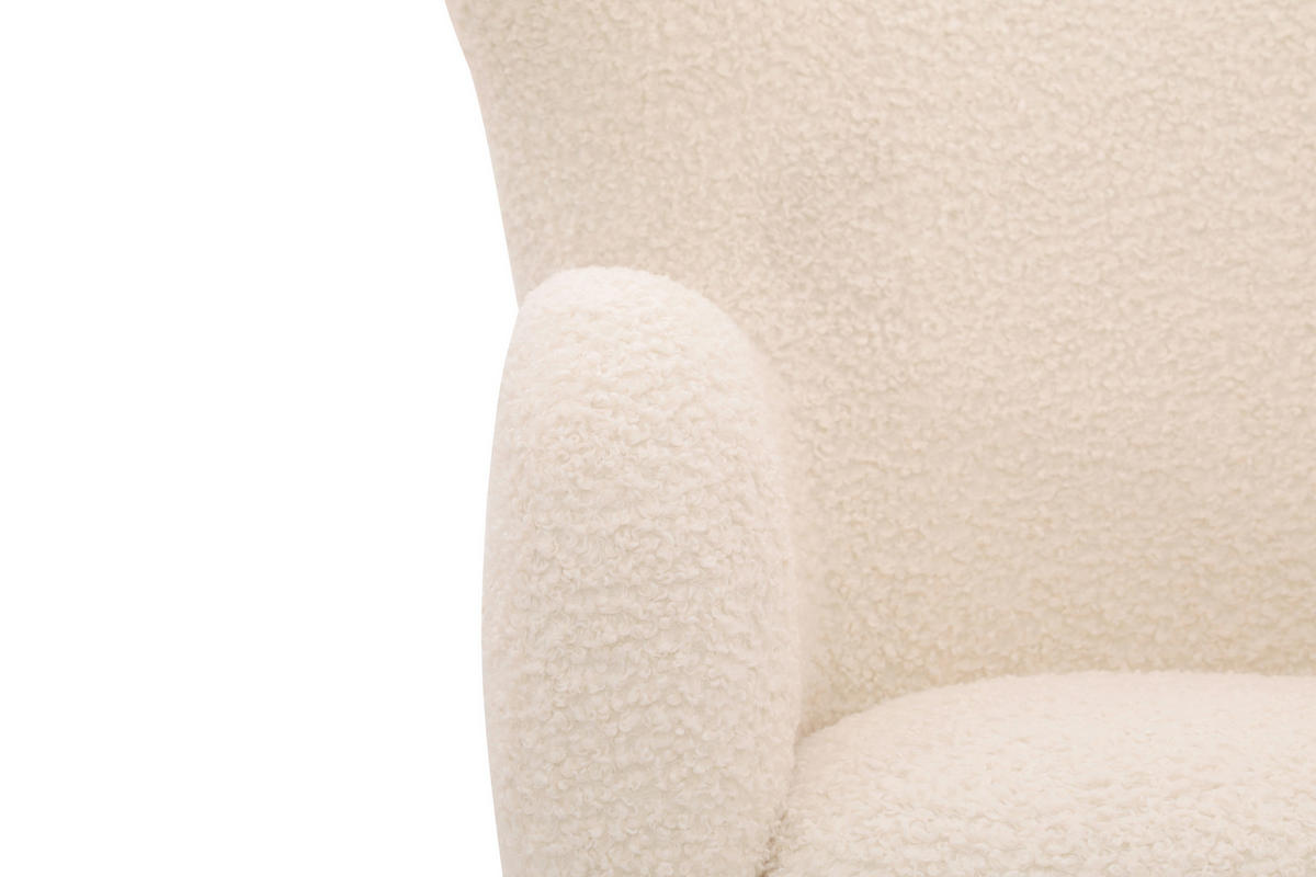 SESSEL in Teddystoff Weiß  - Kastanienfarben/Weiß, Design, Holz/Textil (90/98/88cm) - Livetastic