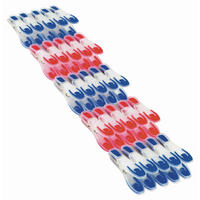 WÄSCHEKLAMMERN  - Blau/Rot, Basics, Kunststoff - Leifheit