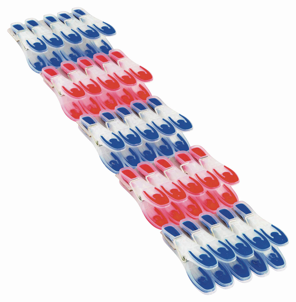 WÄSCHEKLAMMERN  - Blau/Rot, Basics, Kunststoff - Leifheit