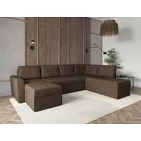 WOHNLANDSCHAFT TERMOLI Braun Jacquard  - Schwarz/Braun, Design, Kunststoff/Textil (155/297/212cm) - MID.YOU