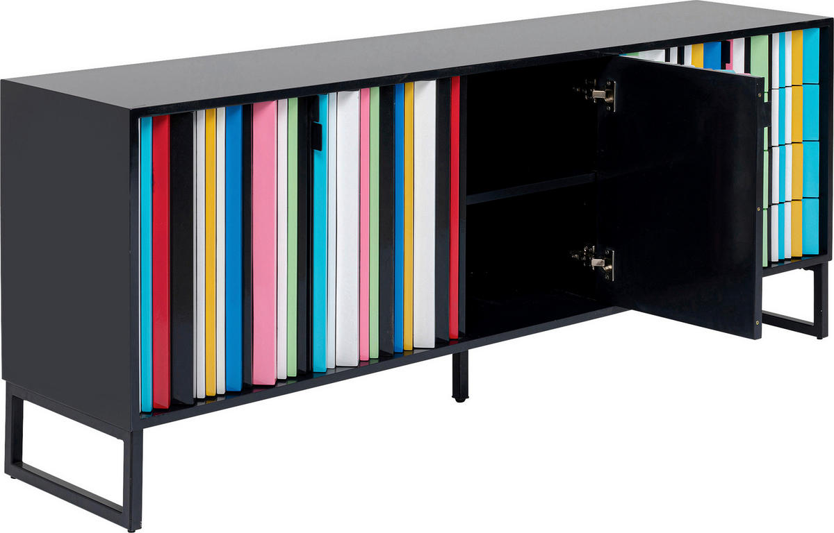 SIDEBOARD  in 186/74/40 cm  - Multicolor/Schwarz, Holz/Holzwerkstoff (186/74/40cm) - Kare-Design