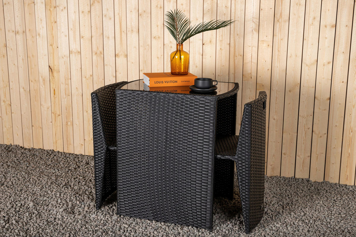 CAFÉSET metall, plast, textil  - grå/svart, Klassisk, metall/textil - Gardenson
