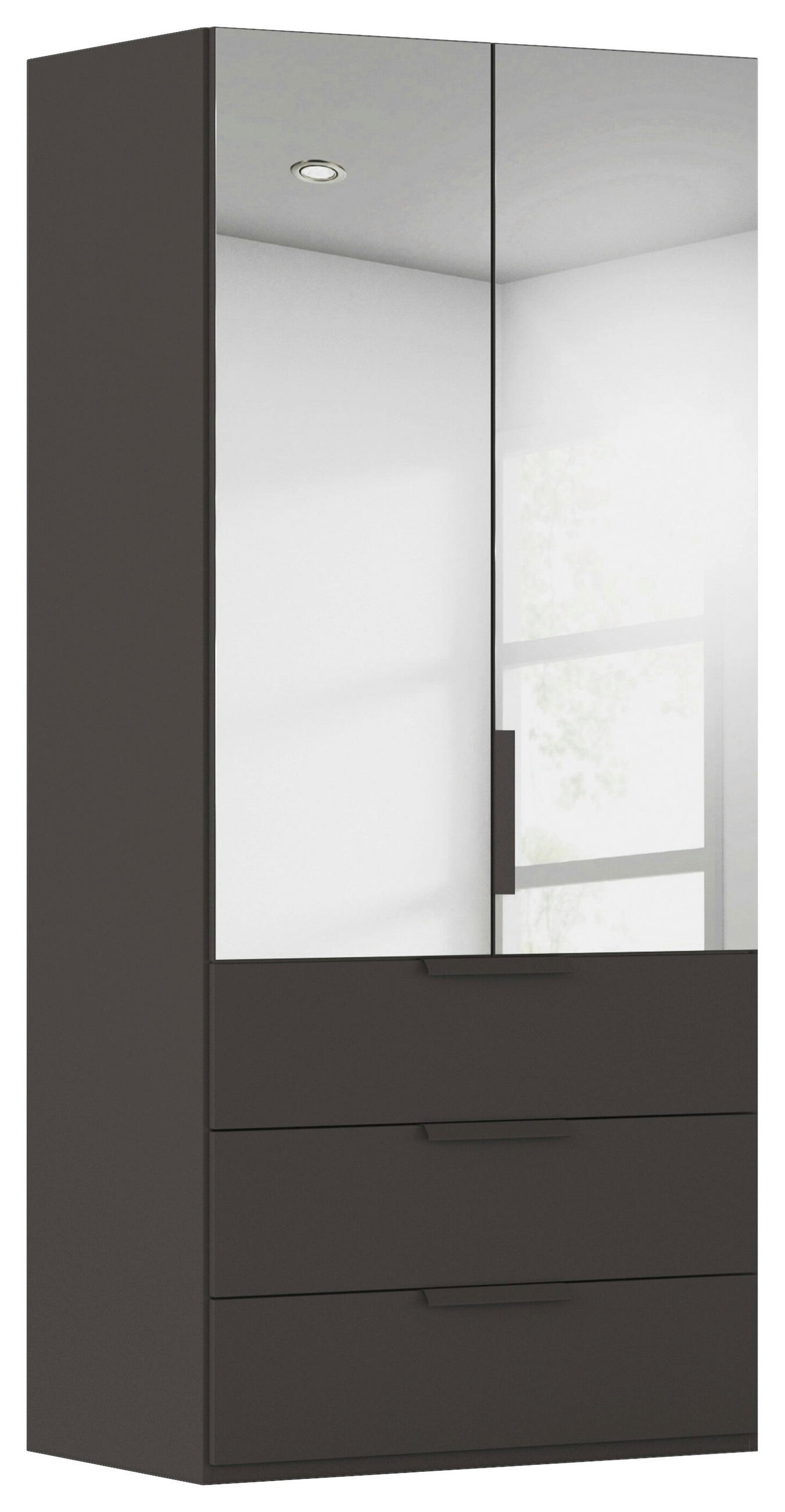 DREHTÜRENSCHRANK 101/235/61 cm,  in Graphitfarben, 2-türig  - Graphitfarben, Basics, Glas/Holzwerkstoff (101/235/61cm) - Novel