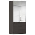 DREHTÜRENSCHRANK 101/235/61 cm,  in Graphitfarben, 2-türig  - Graphitfarben, Basics, Glas/Holzwerkstoff (101/235/61cm) - Novel