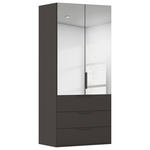 DREHTÜRENSCHRANK 101/223/61 cm,  in Graphitfarben, 2-türig  - Graphitfarben, Basics, Glas/Holzwerkstoff (101/223/61cm) - Novel