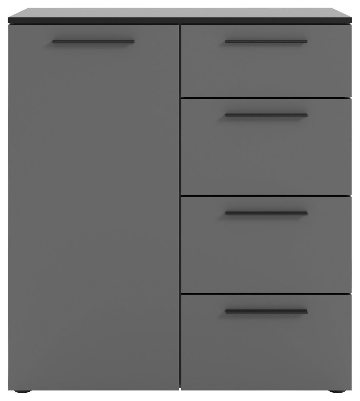 KOMMODE soul  in 90/99,8/40 cm  - Dunkelgrau/Schwarz, MODERN, Holzwerkstoff/Metall (90/99,8/40cm)