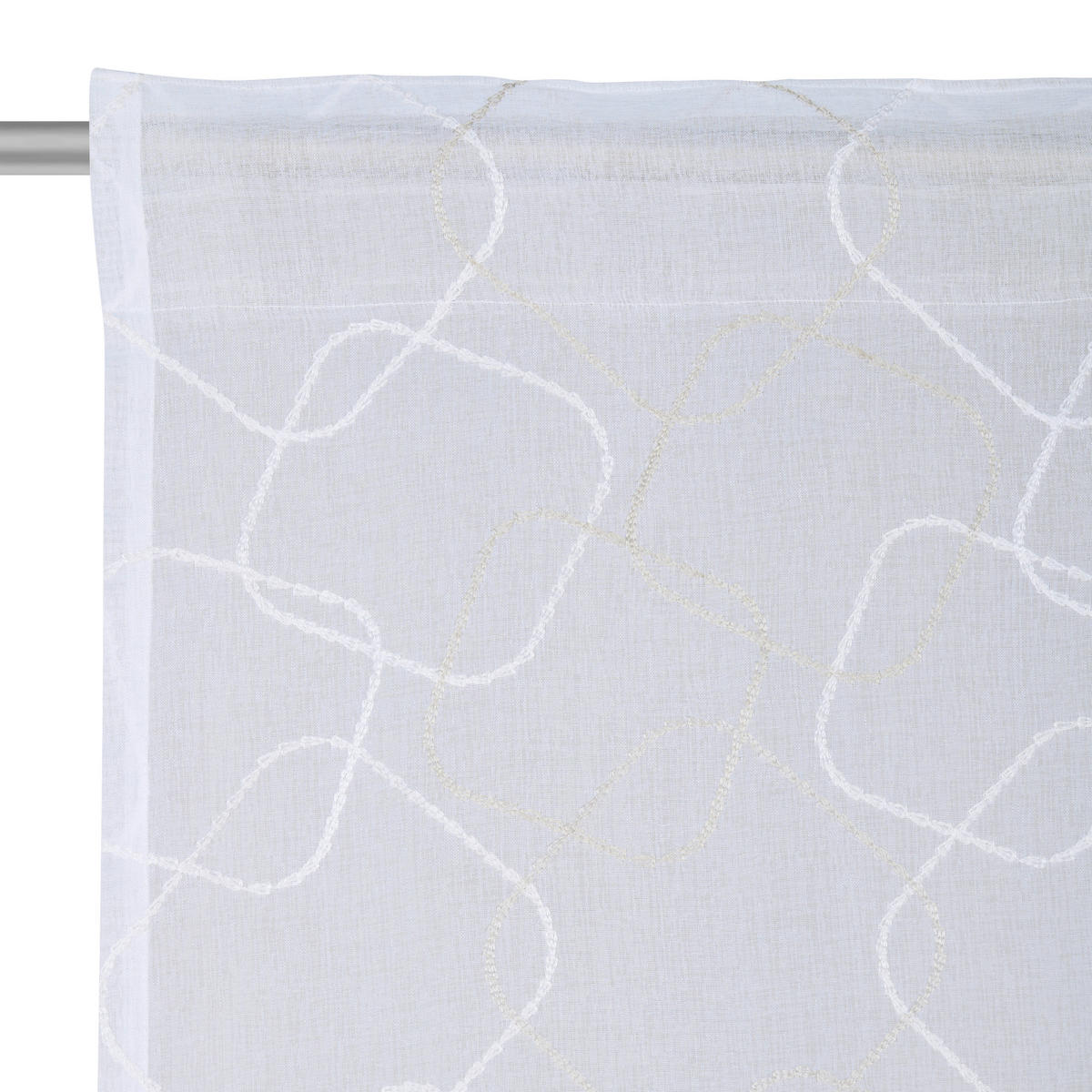 GOTOVA ZAVESA bela, svetlosiva - bela/svetlosiva, Konvencionalno, tekstil (140/245cm) - Esposa