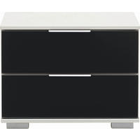 NACHTKÄSTCHEN 52/40/38 cm  in Schwarz, Weiß  - Alufarben/Schwarz, Design, Glas/Holzwerkstoff (52/40/38cm) - Carryhome