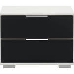 NACHTKÄSTCHEN 52/40/38 cm  in Schwarz, Weiß  - Alufarben/Schwarz, Design, Glas/Holzwerkstoff (52/40/38cm) - Carryhome