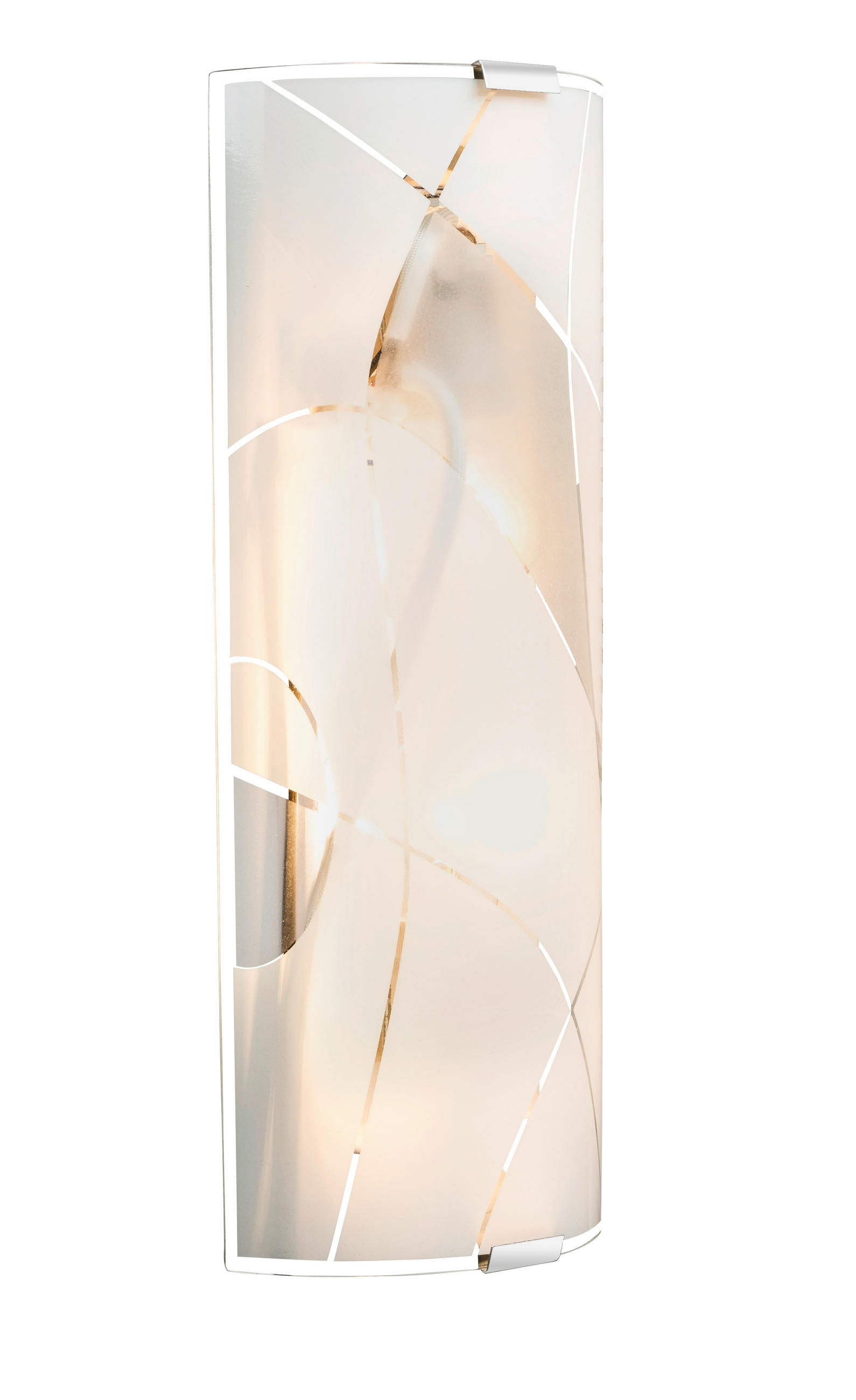 WANDLEUCHTE 36/6/15 cm   - Chromfarben/Weiß, Design, Glas/Metall (36/6/15cm) - Globo