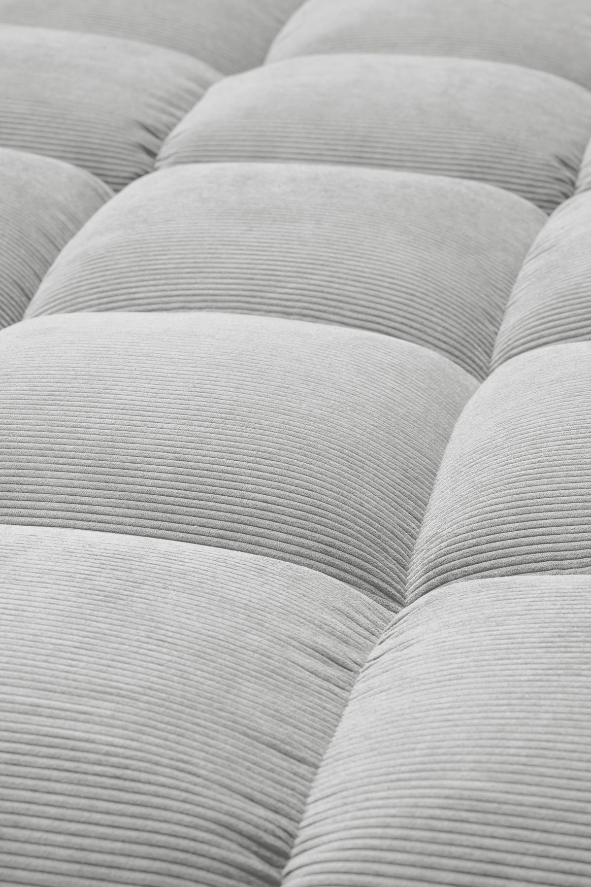 ECKSOFA Ottomane links, Eckteil  Silberfarben Feincord  - Silberfarben/Schwarz, Design, Holz/Textil (215/288cm) - Pure Home Lifestyle