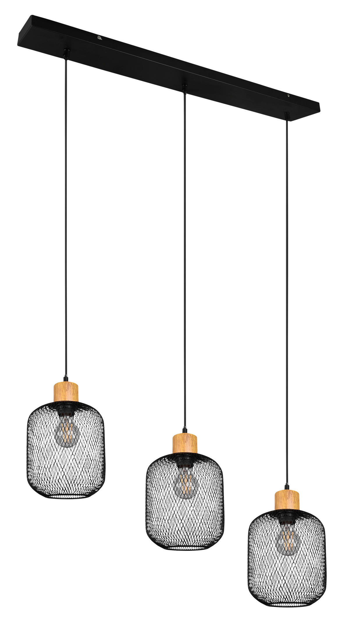 HÄNGELEUCHTE 80/150/18 cm   - Schwarz, Design, Metall (80/150/18cm) - P & B