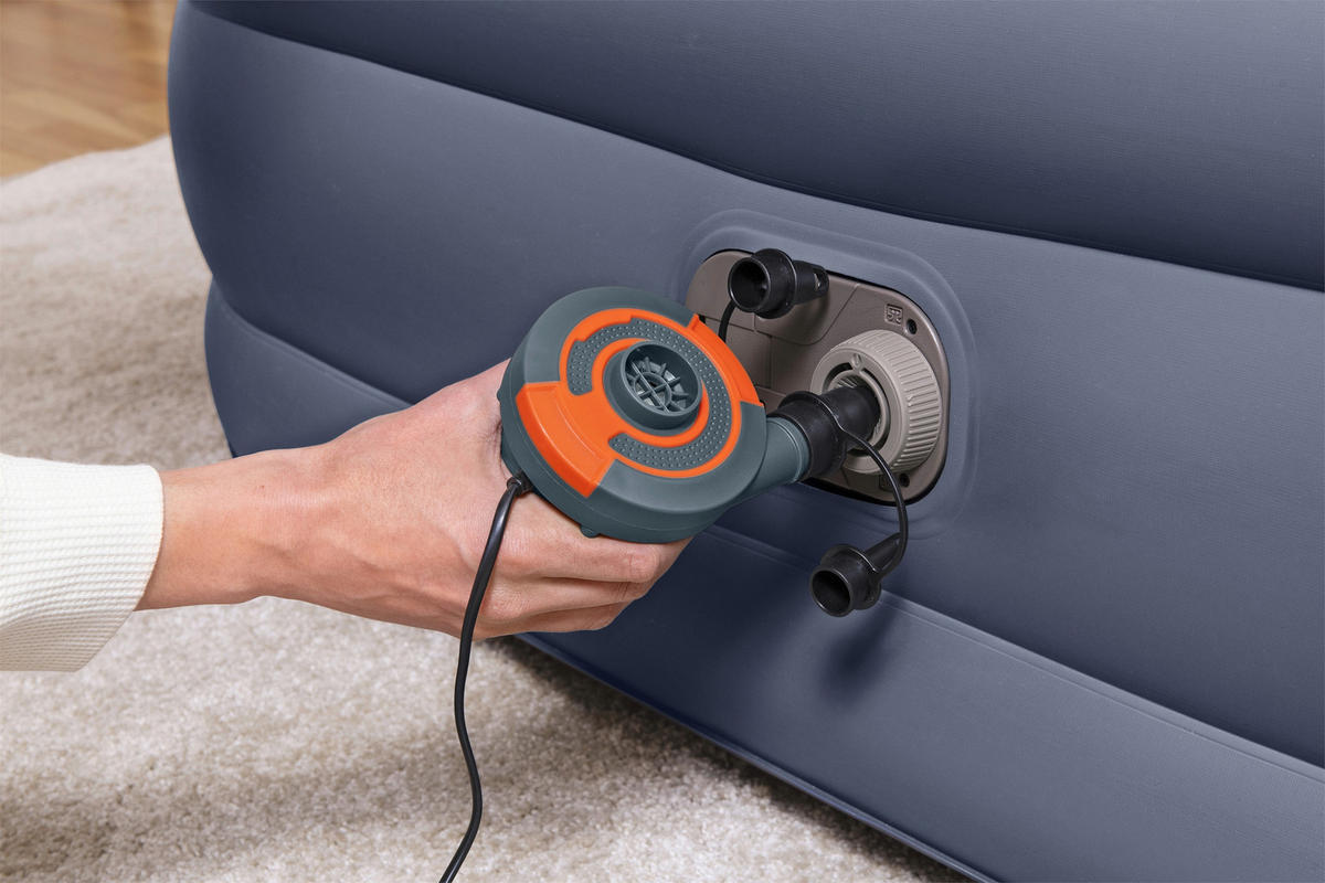 LUFTBETT SLEEKFLOW 67923   226/152/84 cm Hellgrau, Dunkelblau  - Hellgrau/Dunkelblau, KONVENTIONELL, Kunststoff (226/152/84cm) - Bestway