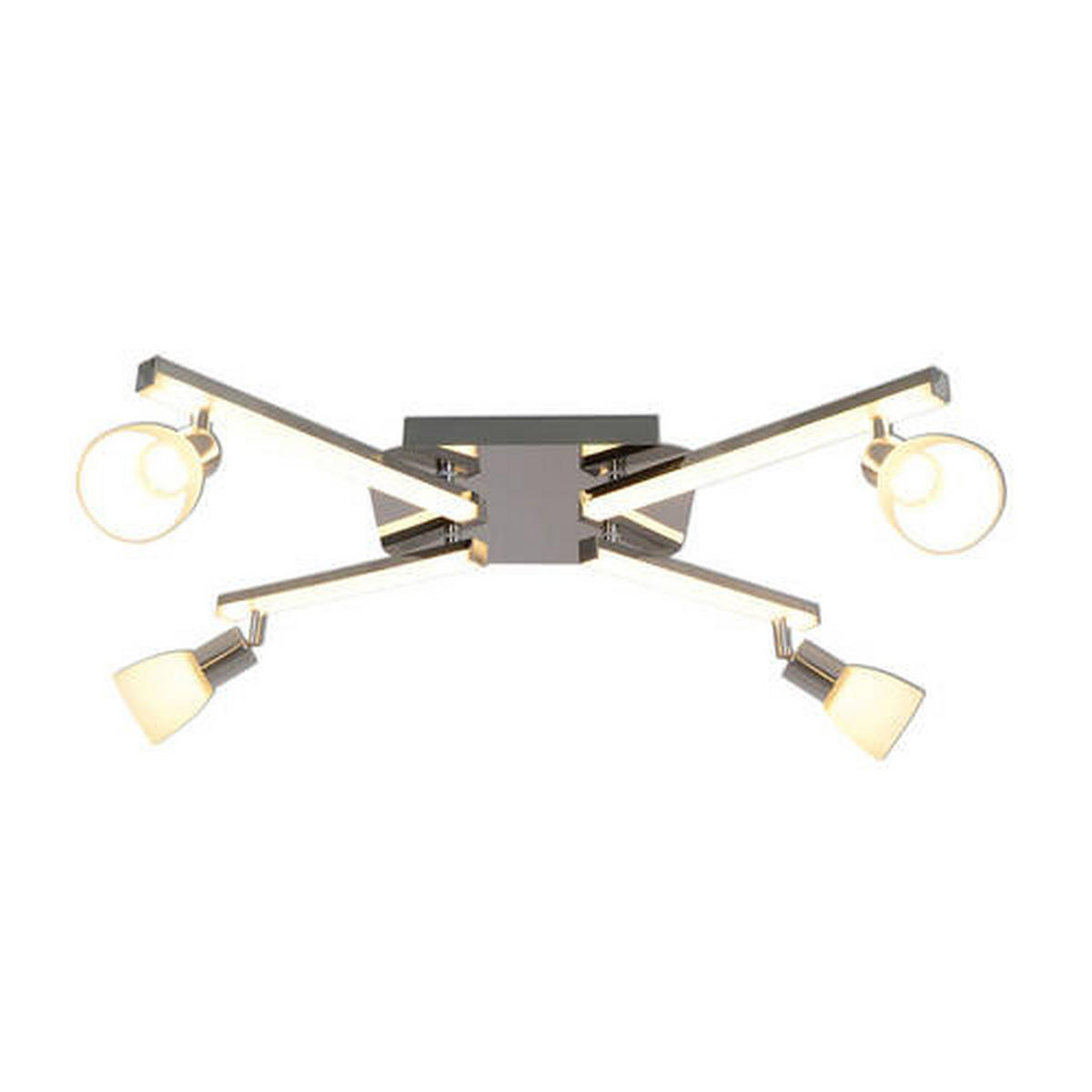 DECKENSTRAHLER 22/68 cm   - Chromfarben/Opal, Basics, Glas/Kunststoff (22/68cm) - Näve
