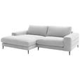 ECKSOFA  in Flachgewebe Creme  177/253 cm  - Creme/Schwarz, Design, Textil/Metall (177/253cm) - Dieter Knoll