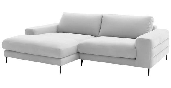 ECKSOFA  in Flachgewebe Creme  177/253 cm  - Creme/Schwarz, Design, Textil/Metall (177/253cm) - Dieter Knoll