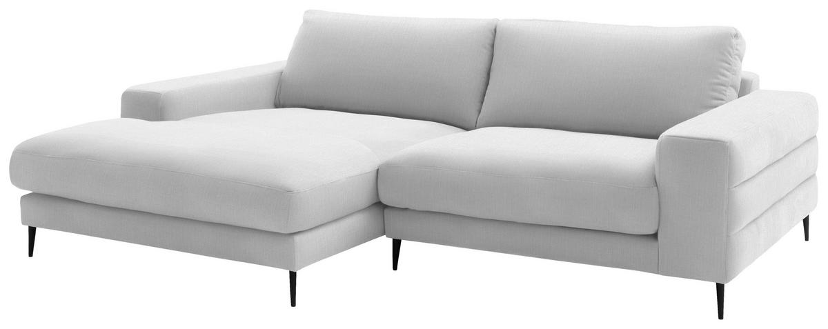 ECKSOFA in Flachgewebe Creme  - Creme/Schwarz, Design, Textil/Metall (177/253cm) - Dieter Knoll